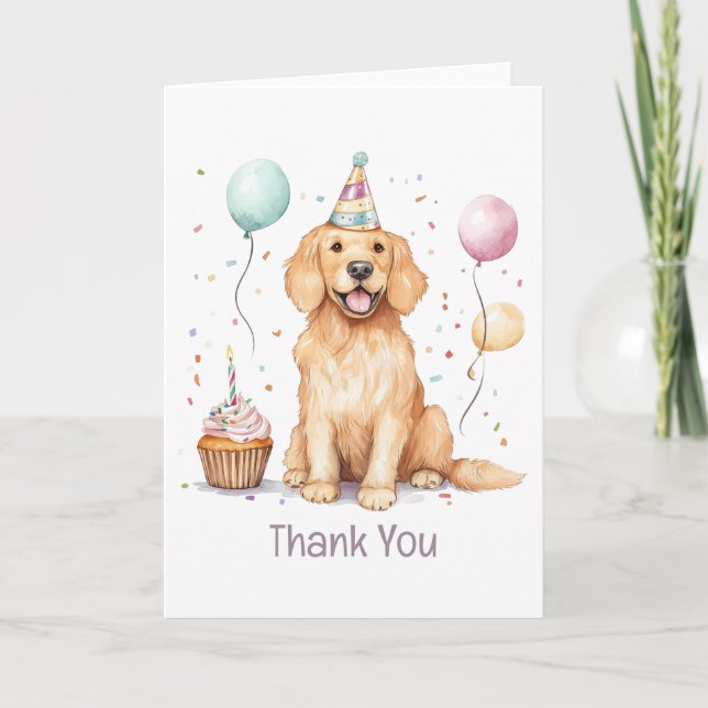 Merci Anniversaire Golden Retriever Chien (Devant)