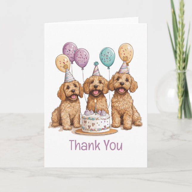 Merci Anniversaire Goldendoodle Chiens Anniversair (Devant)