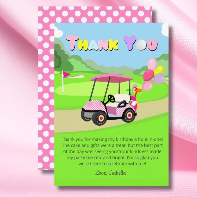 Merci Anniversaire Golf Fille Rose Points  (Créateur téléchargé)