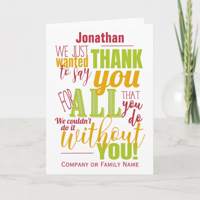 Merci Appréciation Typographie Merci Message (Devant)