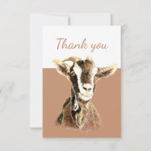 Merci Aquarelle Chèvre Ferme d'art animal