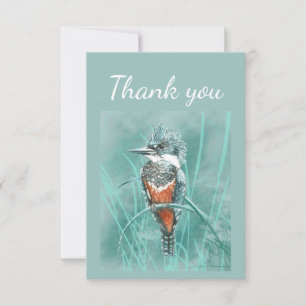 Merci Aquarelle Kingfisher Oiseau Nature Art