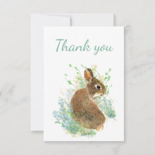 Merci Aquarelle Lapin Lapin Blanc à l'intérieur