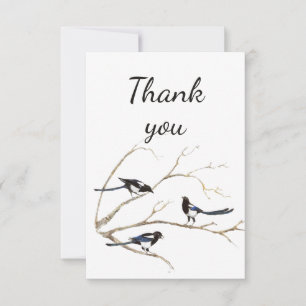 Merci Aquarelle Magpie Jardin Oiseau Animal