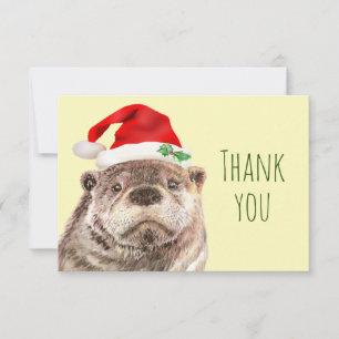 Merci Aquarelle Otter de Noël Fun Animal