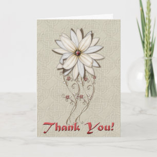 Merci argent et fleurs blanches