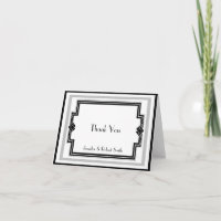 Merci argenté blanc noir d'anniversaire d'art déco