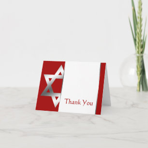 Merci argenté rouge de Mitzvah de barre d'étoile