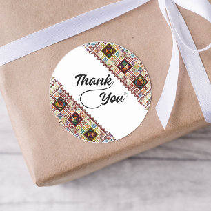 Merci Autocollant Coloré de Tatreez Palestinien