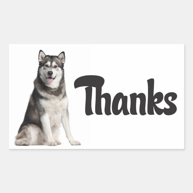 Merci Autocollant de salutation de chiot Malamute  (Devant)