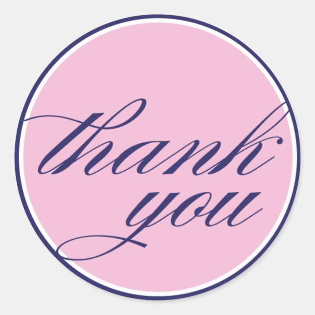 merci autocollant rose marine (Devant)