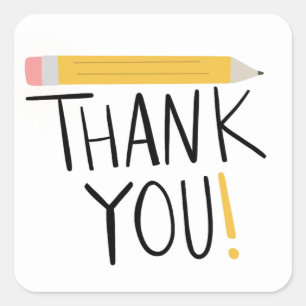 Merci autocollants crayon