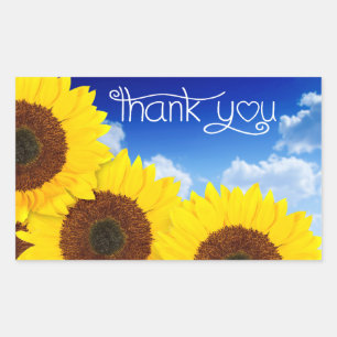 Merci Autocollants Fleur de Tournesol Jaune Floral