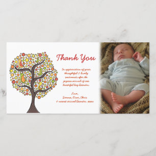 Merci Automne Oiseau Arbre Nouveau Cadeau bébé Pho