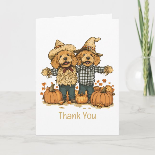 Merci Automne Récolte Goldendoodle Chiens (Devant)