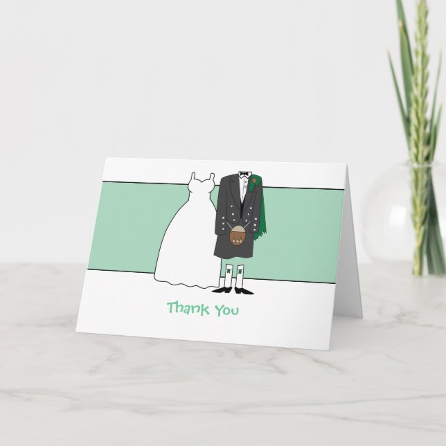 Merci aux mariés du mariage écossais (Devant)