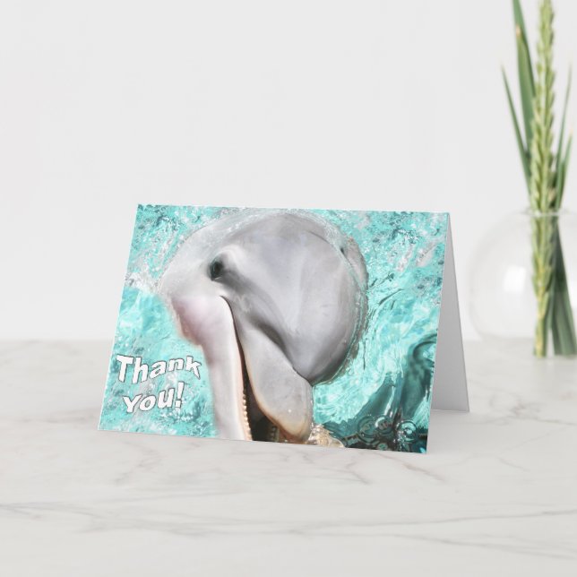 Merci Avec Carte Dolphin Souriante (Devant)