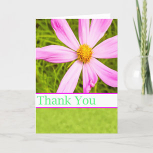 Merci avec fleur de Cosmos rose