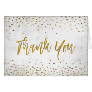 Merci avec Gold Foil Coeurs Confetti