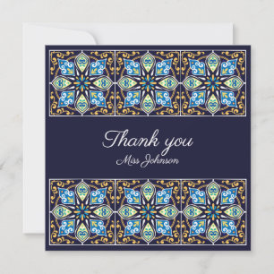 Merci Azulejos bleus personnalisables