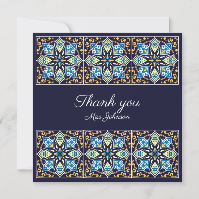 Merci Azulejos bleus personnalisables (Devant)