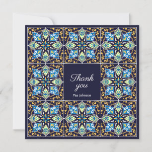 Merci Azulejos bleus personnalisables