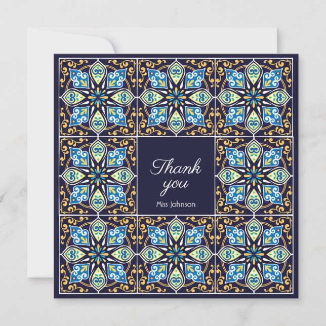 Merci Azulejos bleus personnalisables (Devant)