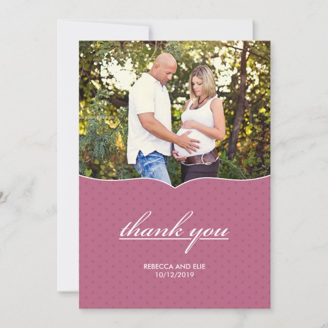 Merci Baby shower photo carte plat (Devant)