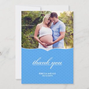 Merci Baby shower photo carte plat