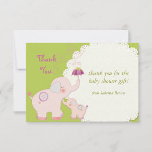 Merci Baby shower rose éléphant