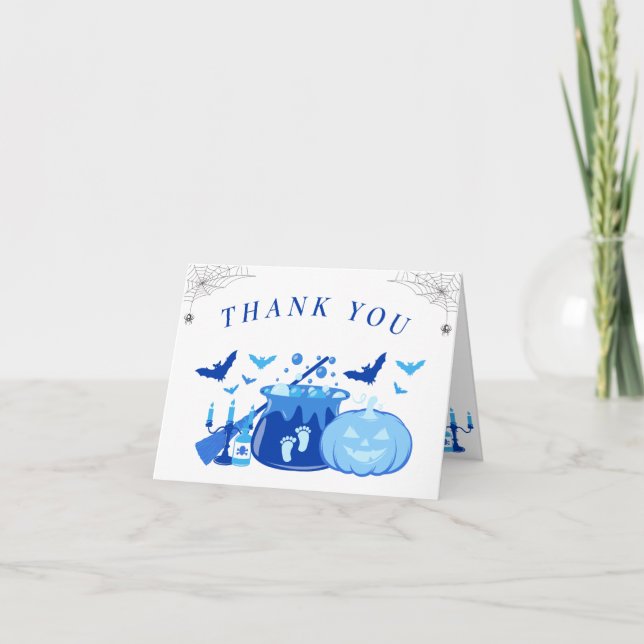 Merci Baby shower rose sorcière d'Halloween (Devant)