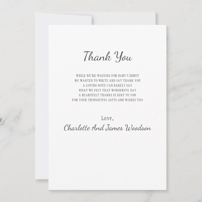 Merci Baby shower simple (Devant)