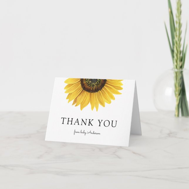Merci Baby shower tournesol (Devant)