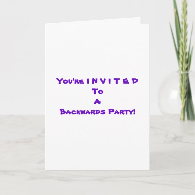 Merci "Backwards Party" - SEMBLE invitation. (Devant)