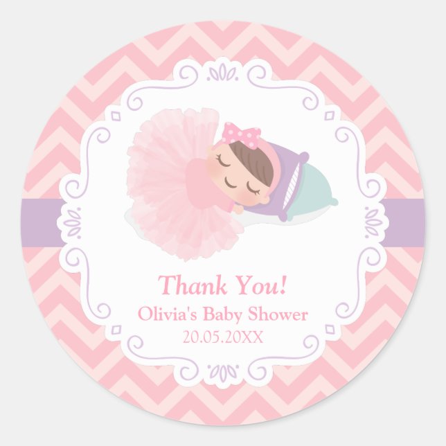 Merci Ballerina Tutu Baby Girl Douche Stickers (Devant)