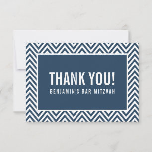 MERCI BAR MITZVAH moderne chevron marine bleu