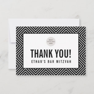 MERCI BAR MITZVAH moderne géométrique noir rouge
