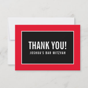Merci BAR MITZVAH moderne minimaliste rouge noir