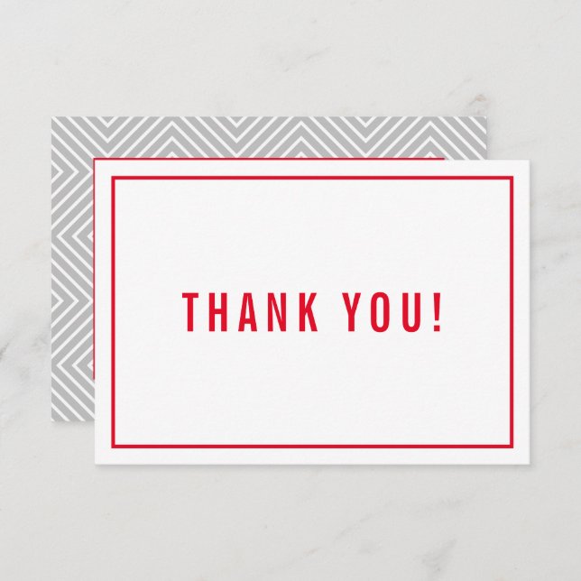 MERCI BAR MITZVAH moderne simple rouge gris (Devant / Derrière)
