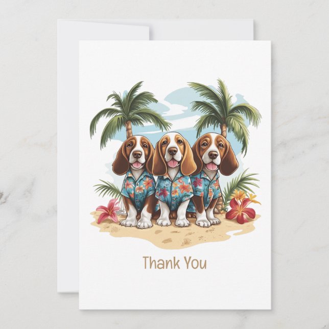 Merci Basset Hound Chiens Hawaiian Shirts (Devant)