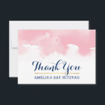 MERCI BAT MITZVAH étoile moderne PINK aquarelle<br><div class="desc">par kat massard >>> kat@simplysweetPAPERIE.com <<< Une façon simple et élégante de remercier vos invités d'avoir assisté à l'installation BAT MITZVAH de votre enfant en tant que modèle, il est simple pour vous d'ajouter vos propres détails, ou d'appuyer sur le bouton personnaliser et vous pouvez ajouter ou modifier du texte,...</div>