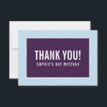 MERCI BAT MITZVAH moderne bord bleu aubergine<br><div class="desc">par kat massard >>> https://linktr.ee/simplysweetpaperie <<< Une façon simple et élégante de remercier vos invités pour leur participation à votre événement. Configuration en tant que modèle il est simple pour vous d'ajouter vos propres détails, ou appuyez sur le bouton personnaliser et vous pouvez ajouter ou modifier du texte, des polices,...</div>