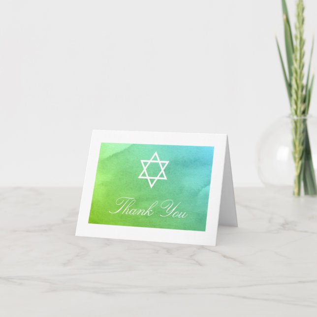 Merci Bat mitzvah turquoise et vert (Devant)