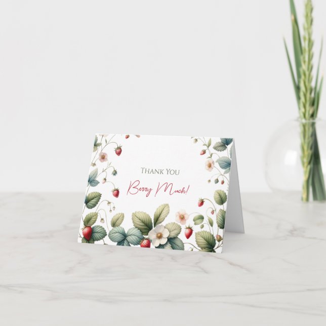 Merci beaucoup, Cartes de remerciement Strawberry (Devant)