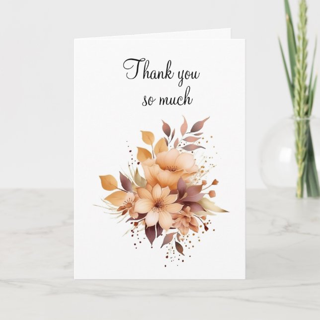 Merci Beaucoup Floral Folal Carte De Voeux (Devant)