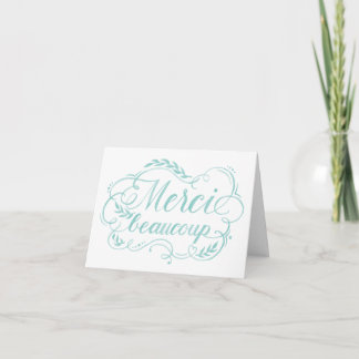 Merci Beaucoup Lettre Calligraphiée Aquarelle Merc
