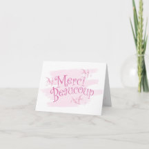 Merci Beaucoup Merci Carte pour notes En Rose