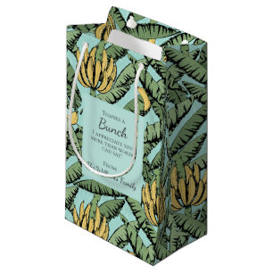 Merci Beaucoup Sac Cadeau Banane Turquoise Dessiné