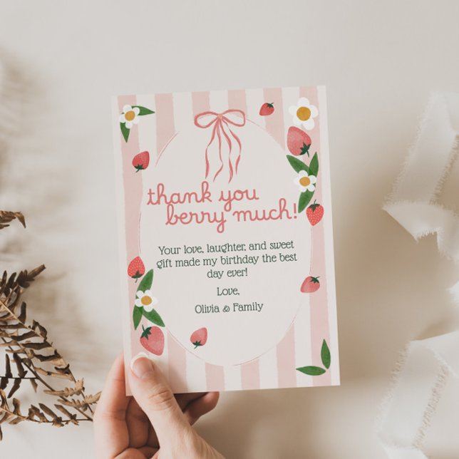 Merci Berry Beaucoup de fraises Carte d'anniversai (Créateur téléchargé)