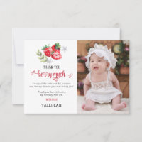 Merci 'Berry Many' Fraise photo Anniversaire